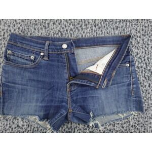 Levi's Premium 511 Slim Cutoff Denim Shorts 31 Blue Distressed Jorts Raw Hem